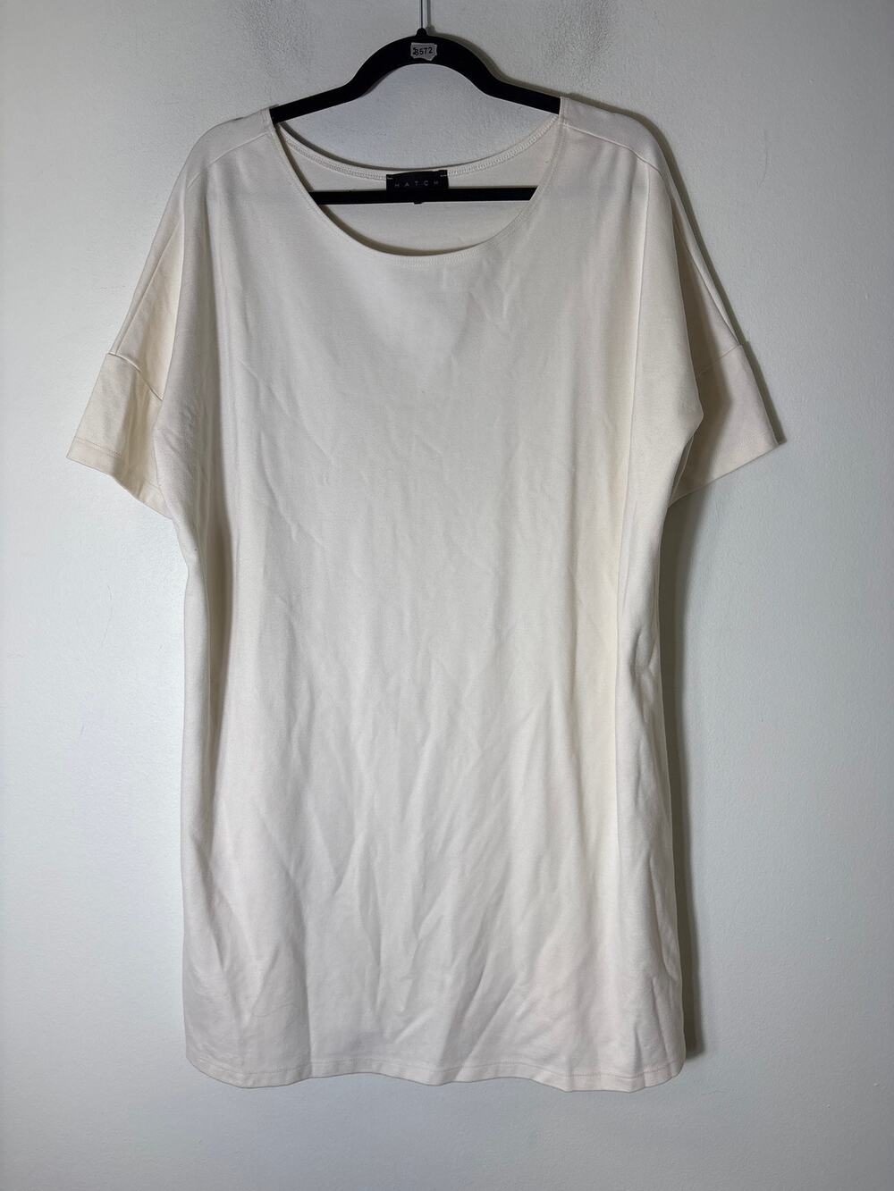 Hatch Maternity Off White Short Sleeve Knee Length Shift Dress Sz 2